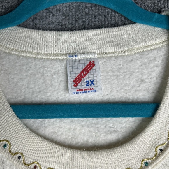 Vintage Southwestern Style Sweatshirt Women Size 2xl All Over Print Coyote Moon - Picture 3 of 11